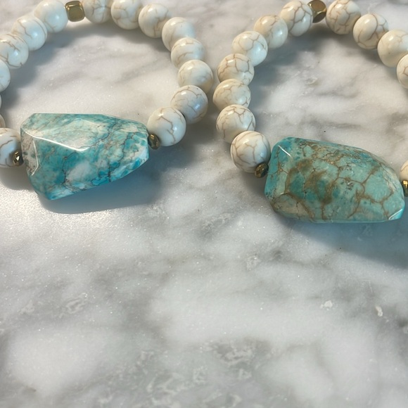 Turquoise & Howlite bracelet - Picture 3 of 6